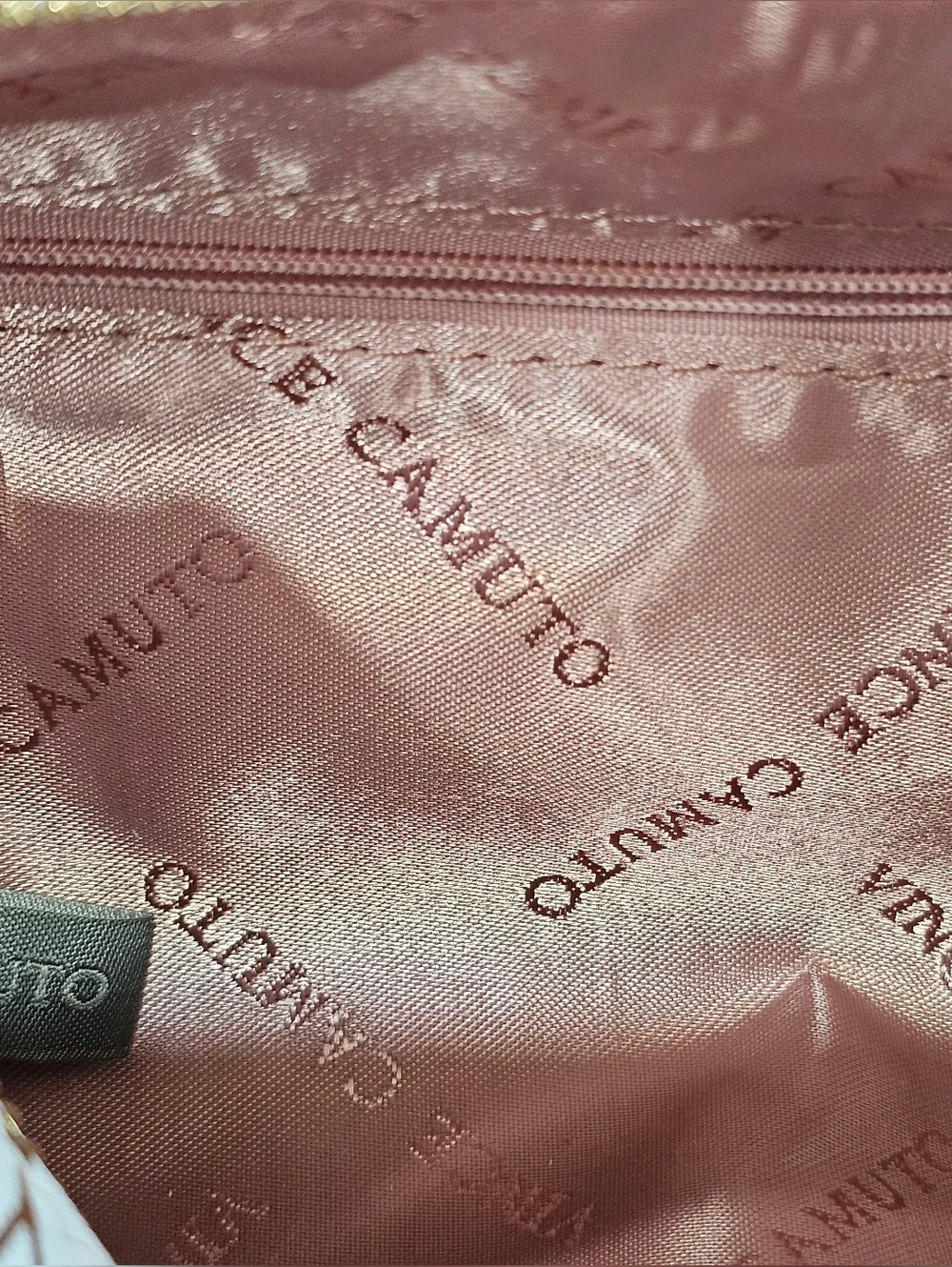 Vince Camuto Cream & Gold Floral Cosmetic Bag, New